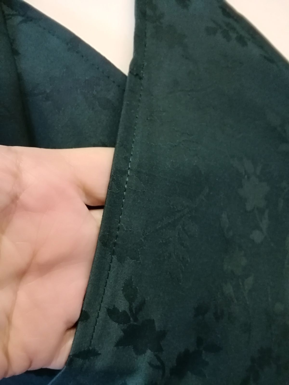 日本製】S~3L ジャガード織 深緑 茶道お稽古用エプロン127100-70