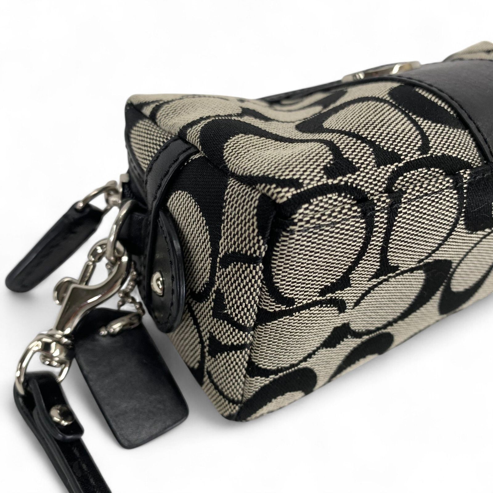 COACH コーチ◆シグネチャー F12644◆キャンバス カーフ レザー 本革◆トート バッグ◆ベージュ ブラウン SV金具◆超美品◆フラップ◆N9015