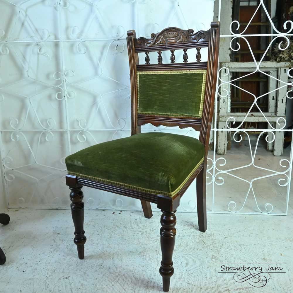 L3705-206-2 英国アンティーク エドワーディアン 布張りチェア L3705-206-2 英国アンティーク エドワーディアン ヴィクトリアン