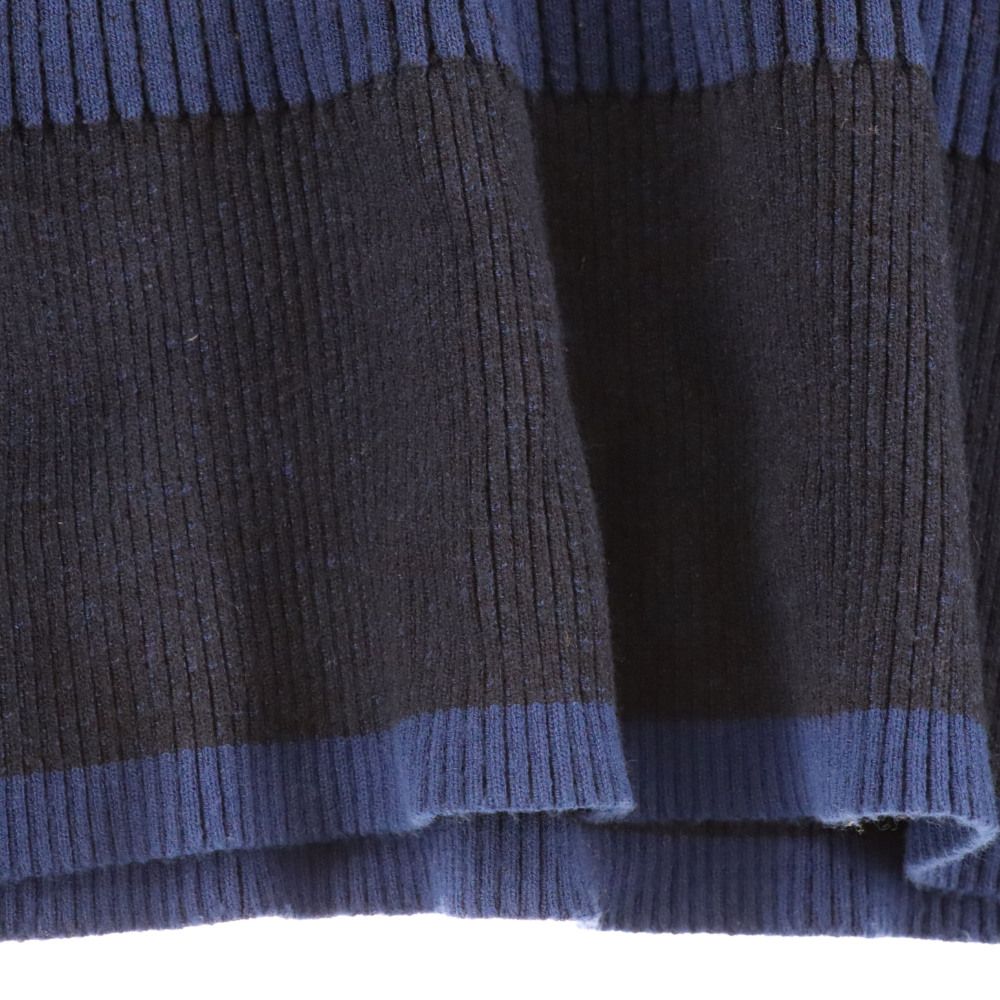 JACQUEMUS (ジャックムス) 22SS La Maille Giallo Zipped Scuba Knit Sweater リブ編みニット  ハーフジップ長袖セーター ブルー315センチ袖丈