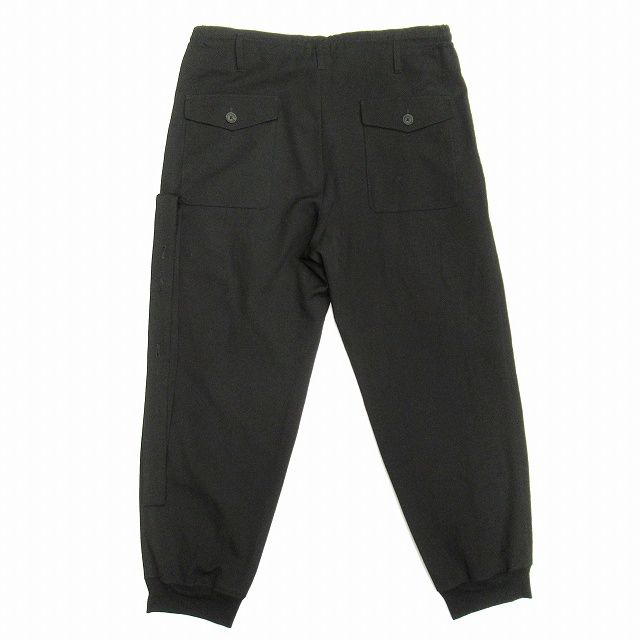 【美品】ヨウジヤマモト ツータックスラックス ウールギャバ 近年モデル M 黒 Yohji Yamamoto POUR HOMME ヨウジヤマモト プールオム 24SS