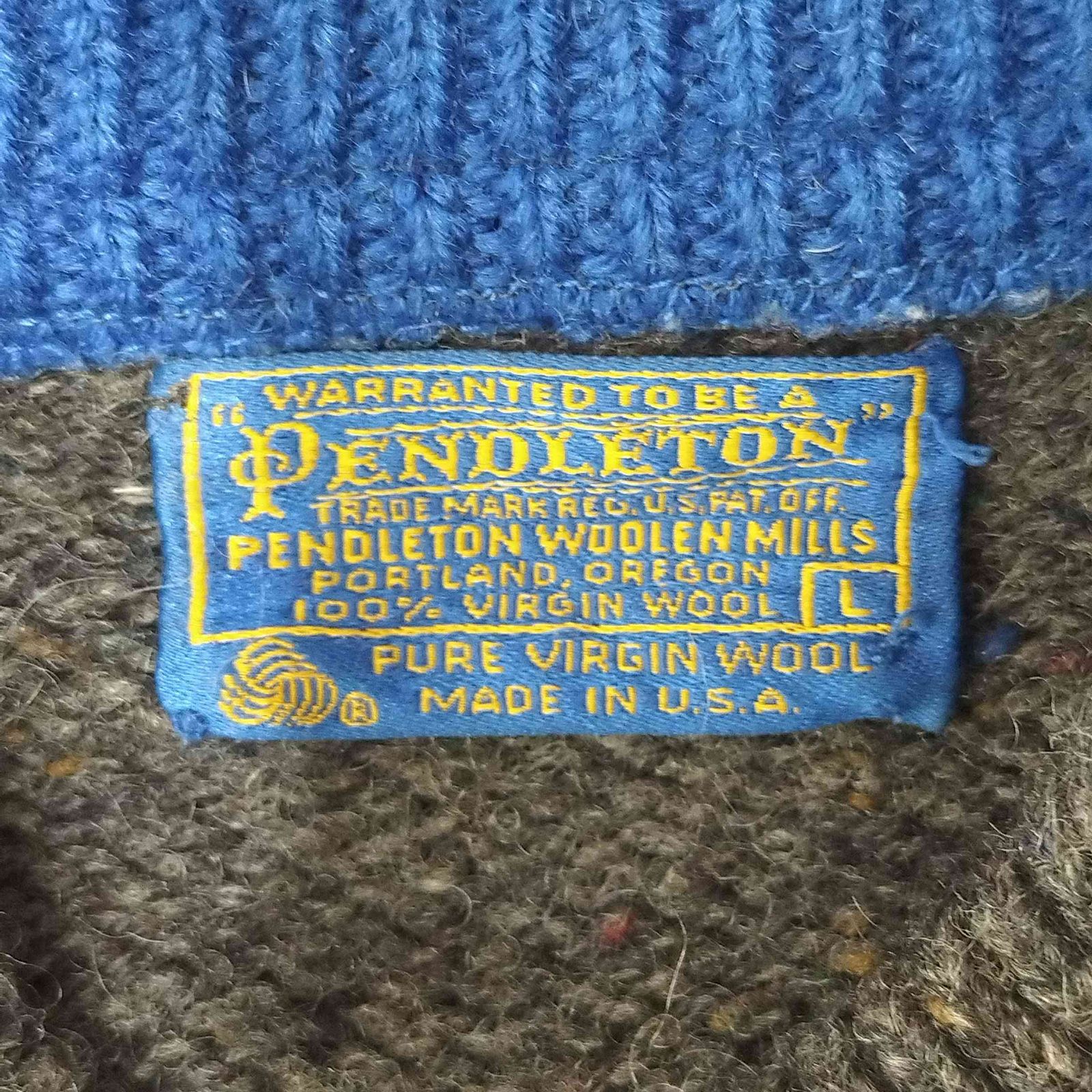 ペンドルトン PENDLETON 70S USA製 PURE VIRGIN WOOL ネップ ヘンリー