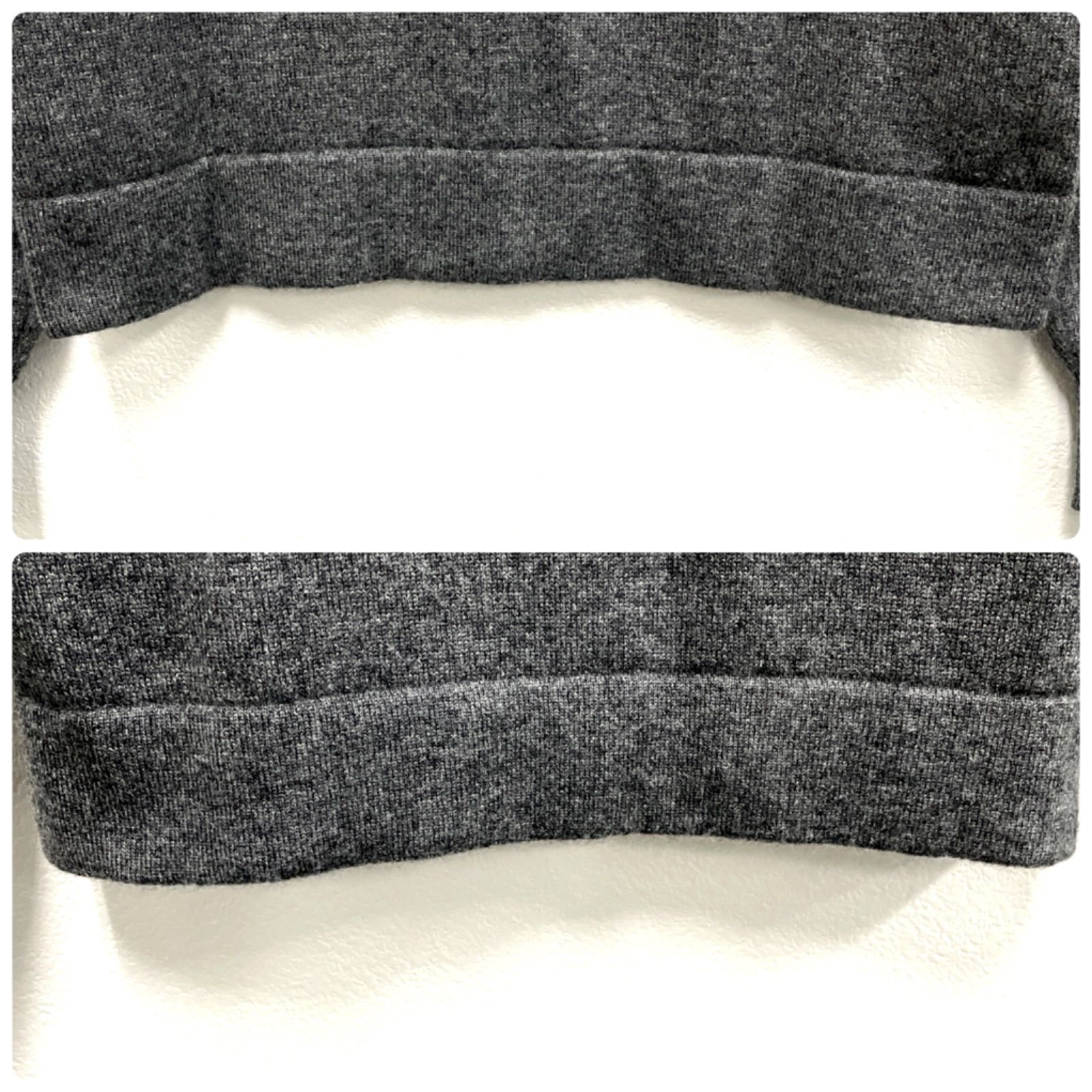 HERMES エルメス カシミヤ 100% ニット タートルネック グレー サイズ