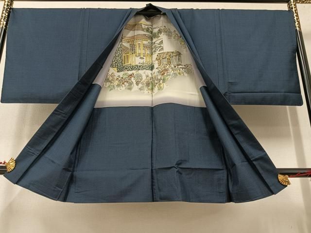 平和屋着物○男性 本場大島紬 アンサンブル 100亀甲 総詰め 証紙付き