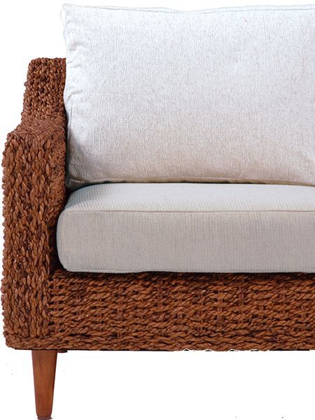 アバカ アジアン エスニック家具 1人掛けソファ ベージュクッション