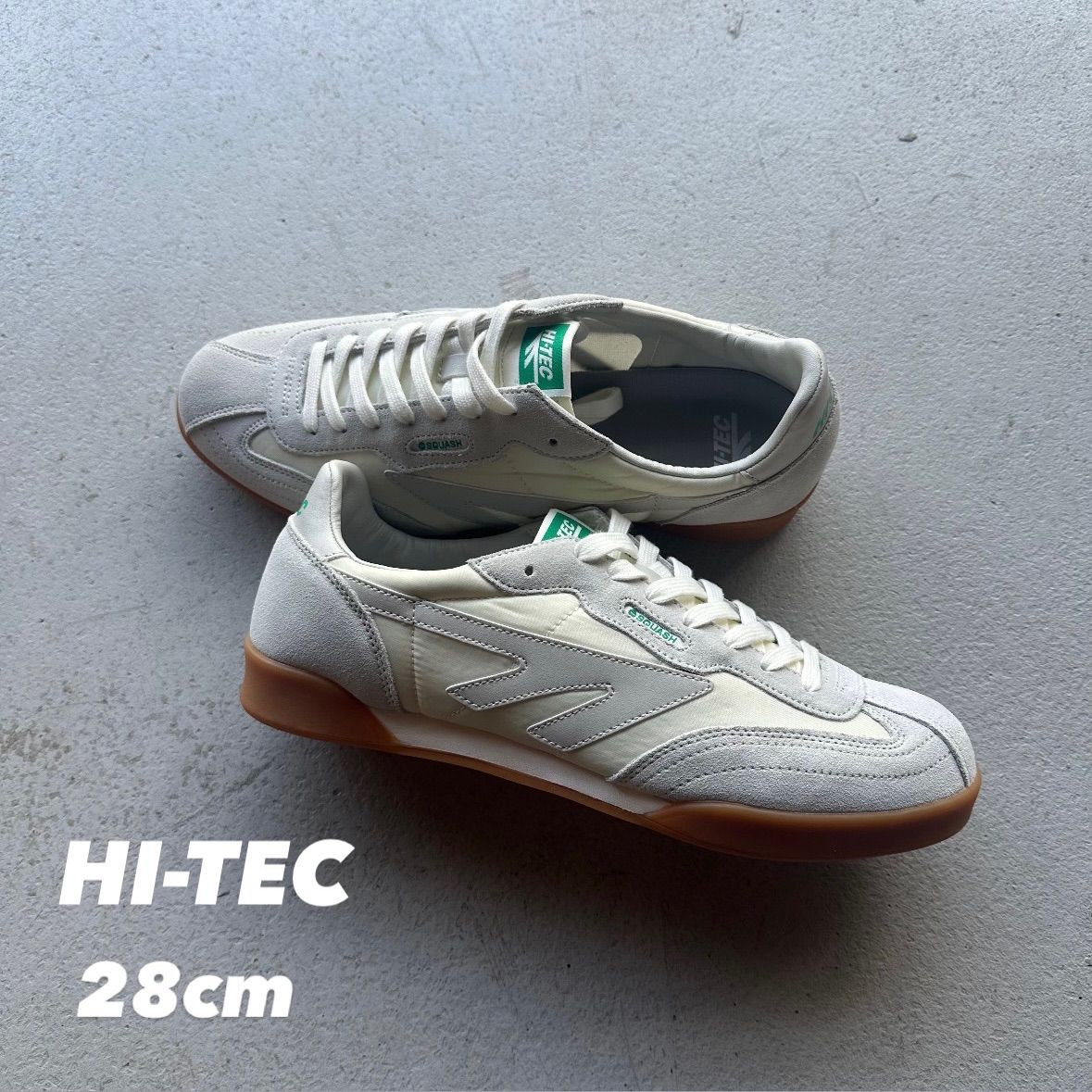 HI-TEC SQUASH WHITE / GREEN ハイテック スカッシュ ホワイト グリーン original オリジナル 28cm