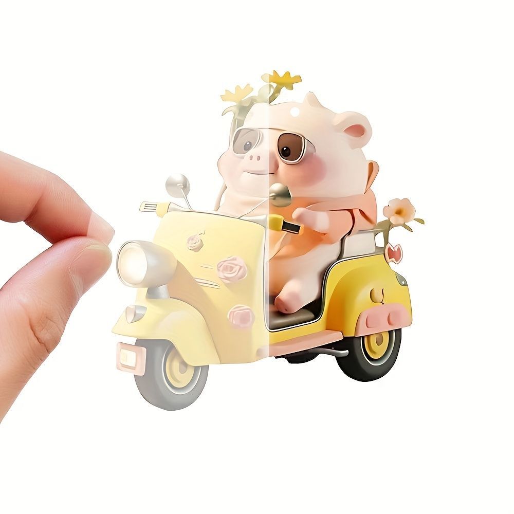 キーホルダー ぶた かわいい オートバイ サングラス 2D アクリル