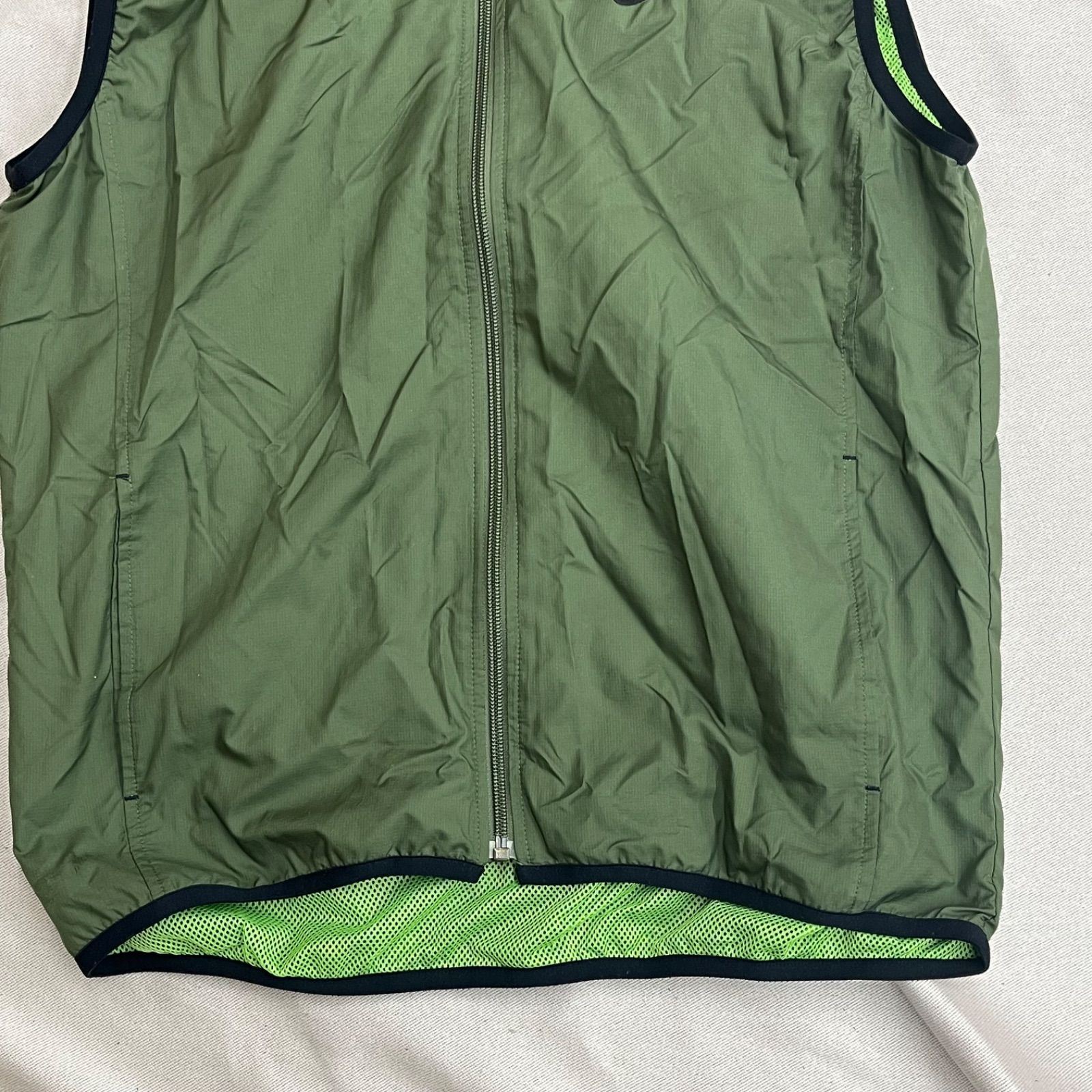 【00s】NIKE ジップアップ メッシュ ナイロンベスト カーキ XXL 00s】NIKE ジップアップ メッシュ ナイロンベスト カーキ XXL