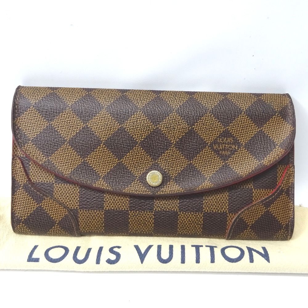 Ft1158651 ルイ・ヴィトン 長財布 ポルトフォイユ・カイサ ダミエ N61221 ブラウン×レッド レディース LOUIS VUITTON中古  - メルカリ