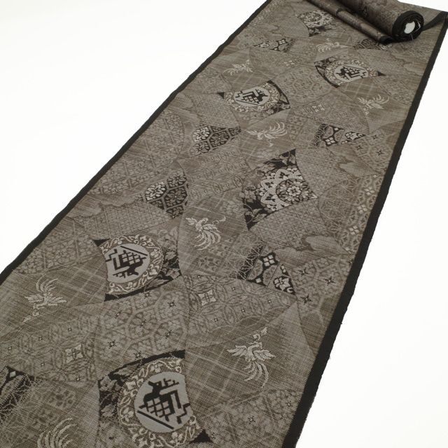 中古】美リペア 本場大島紬 着物 解き反物 純泥染 12マルキ 高島屋 