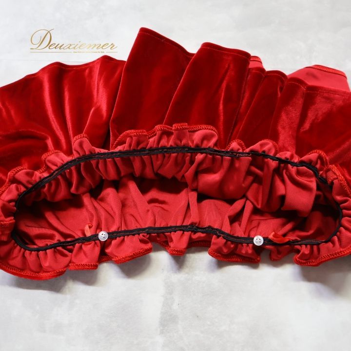 フラダンス 衣装 ワンピース ドレス レッド系 アロハキッズ ベロア 赤