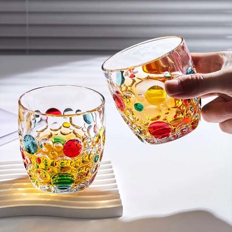 楽天市場】 ガラスカップ 酒器 グラス 400ml 泡 食器 カラフル