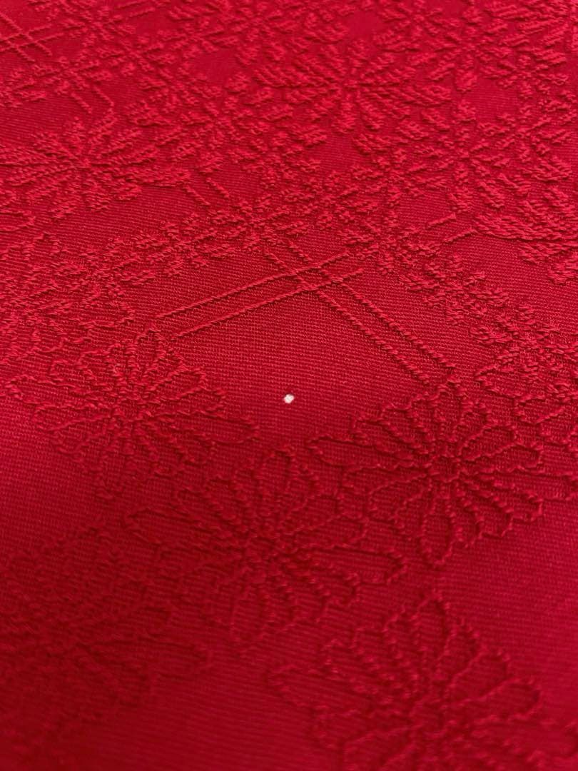 コート地 ふくれ織 紋意匠 無地 朱・緋色 正絹 反物 - メルカリ