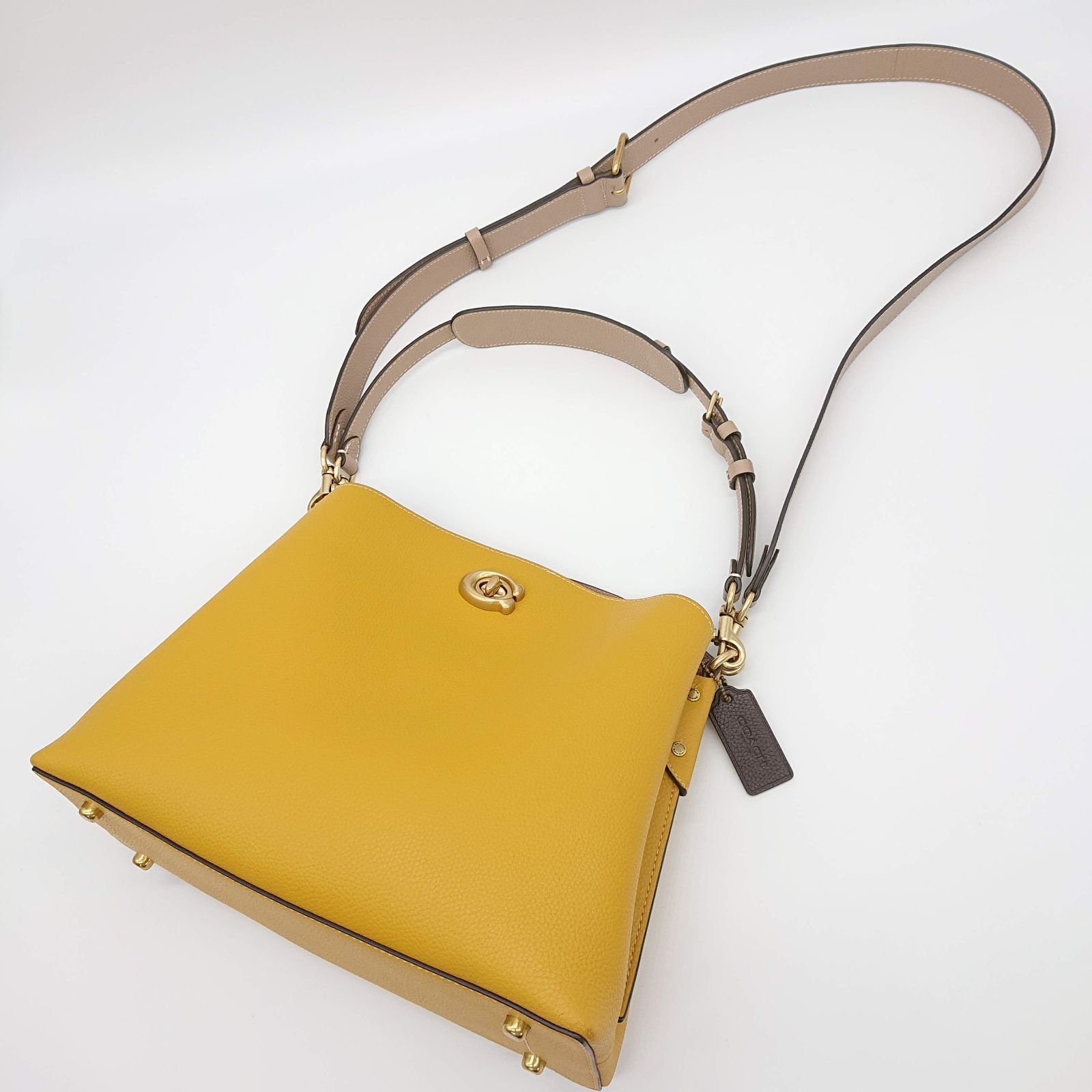 COACH コーチ ウィロウ ショルダーバッグ カラーブロック マスタード