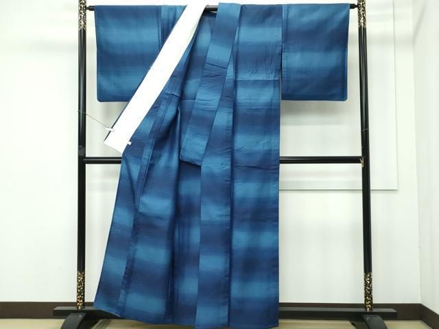 平和屋本店 上 首里 ロートン織 道屯織 紬 単衣 霞文 CZAA3870s5