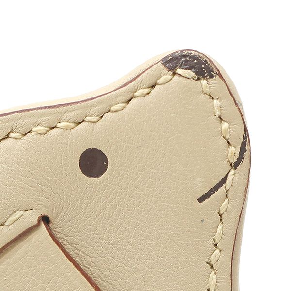 エルメス HERMES コインケース DOG レザー ベージュ シルバー