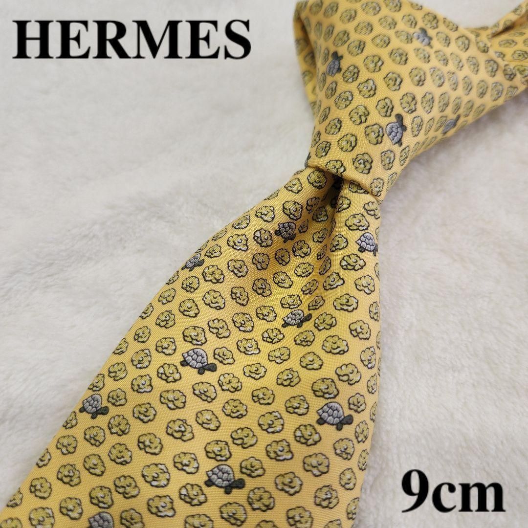 HERMES エルメス ハイブランドネクタイ 黄色 亀 メンズ - 通販