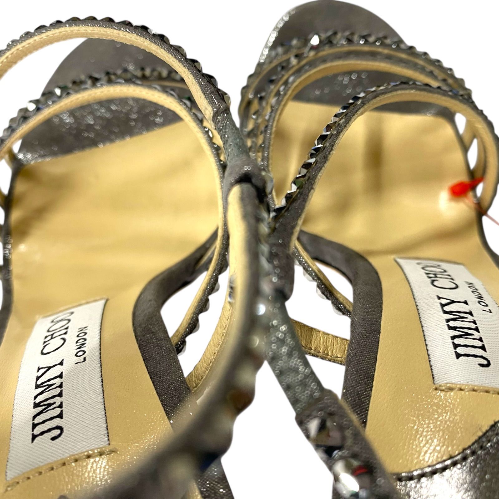 美品 ジミーチュウ JIMMY CHOO ラインストーン サンダル