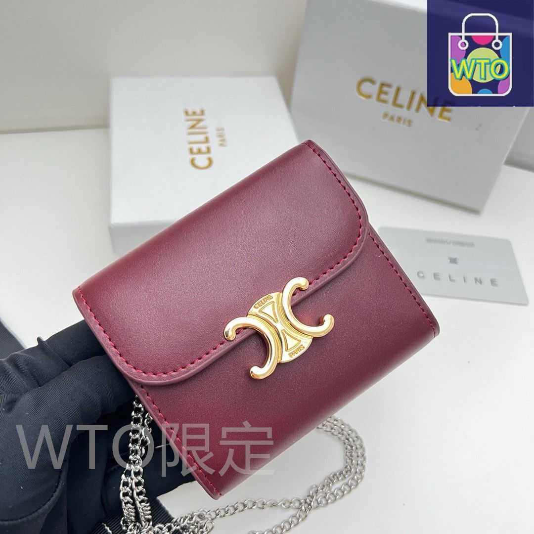 本日限定】?Celine トリオンフ チェーンウォレット 10783 ? 高級