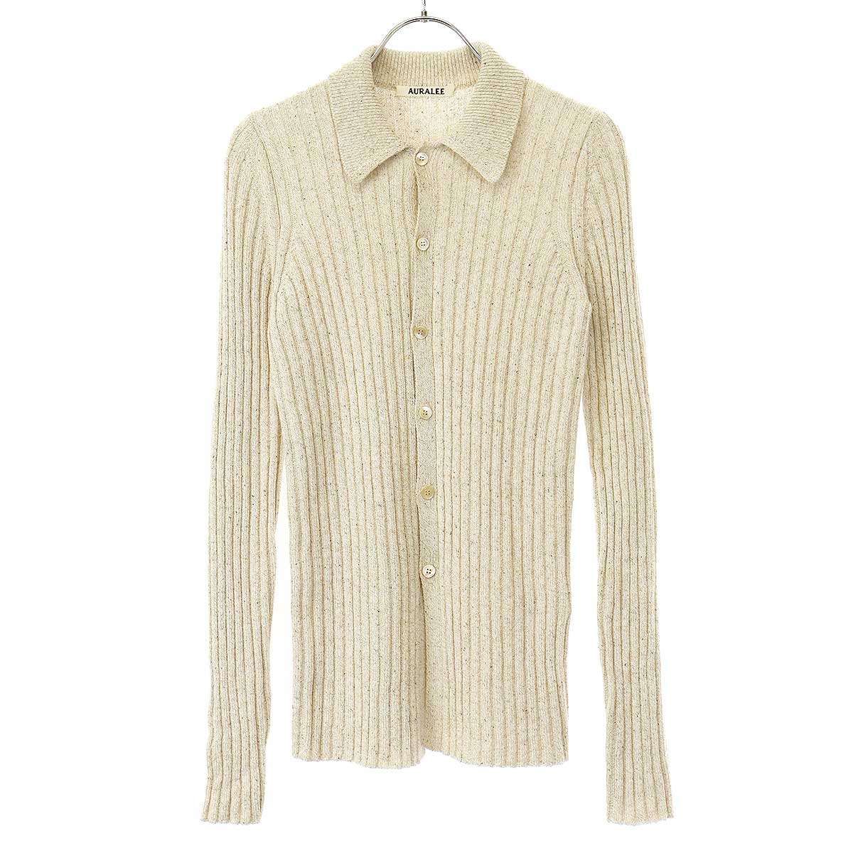 AURALEE オーラリー 25SS SILK COTTON MELANGE RIB KNIT SHIRT 