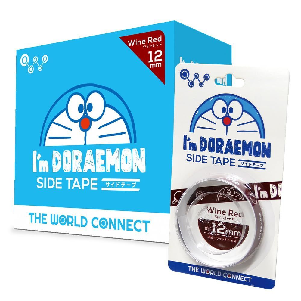 ザ ワールドコネクト The World Connect TWC I m DORAEMON 卓球サイドテープ ワインレッド 12㎜ 20セット入箱