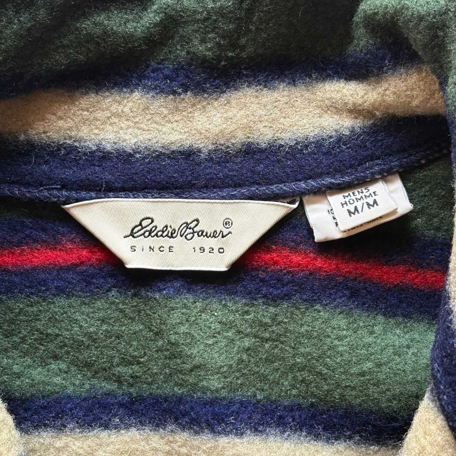 90s Eddie Bauer Border Pattern Halfzip Fleece エディバウアー 