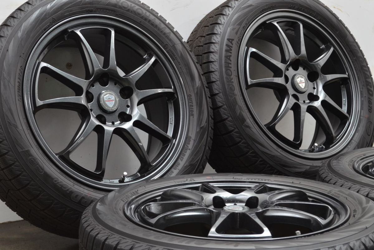 超バリ溝 エステローザ 17in 7J 45 PCD114.3 ヨコハマ アイスガード iG70 205 55R17 ノア ヴォクシー エスティマ ステップワゴン