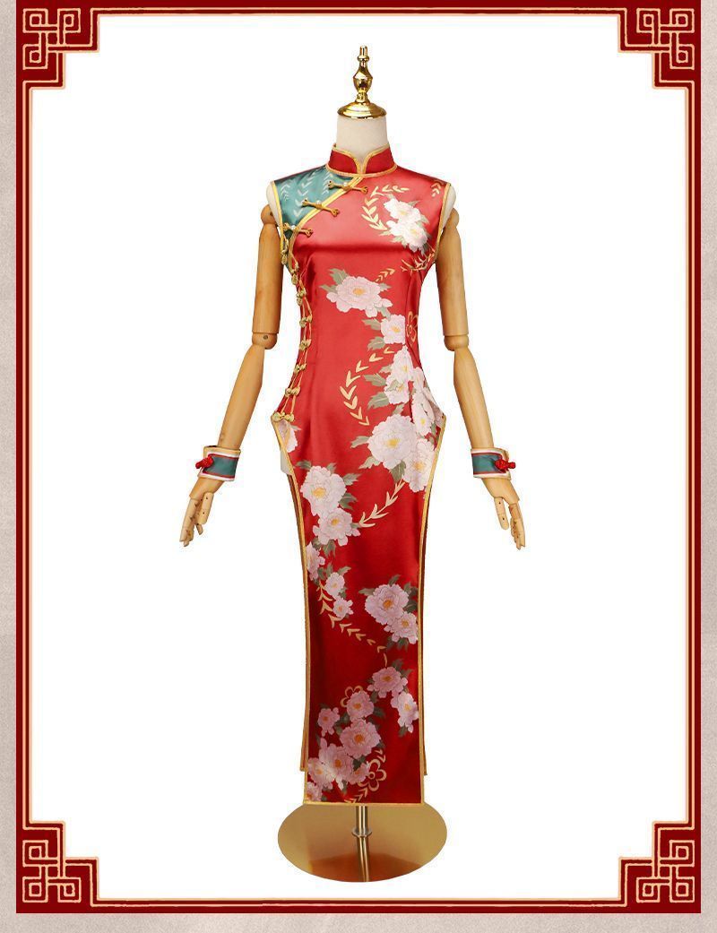 送料無料！ コスプレ衣装 コードギアス 反逆のルルーシュ C.C. チャイナドレス風旗袍 高品質 豪華セット 花柄刺繍 チャイナ風 コスプレ服 イベント用 撮影用 ハロウィン プレゼント 舞台衣装 推し活 cosplay衣装 【期間限定価格!!!】