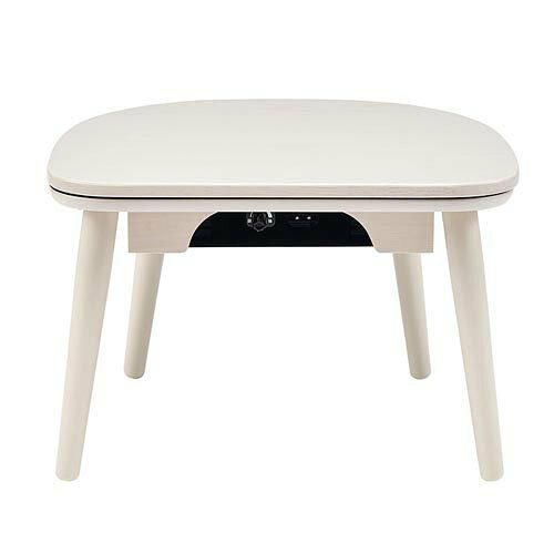 新品・5営業日で発送】YUASA 半月型ミニテーブルこたつ マカロ545F(WW