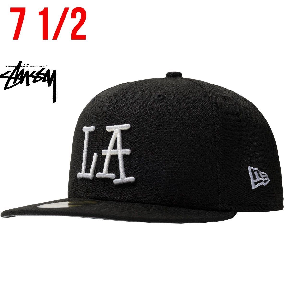 Stussy NEW ERA LA CAP 黒 71/2(59.6cm) - キャップ