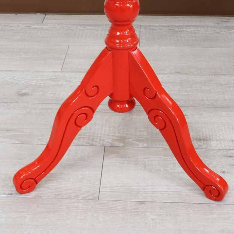 ティーテーブル レッド イタリア 55cm 象嵌 カフェテーブル モザイク ...
