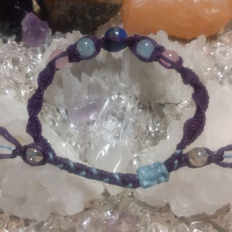 麻紐DNA天然石７ブレスレット#２