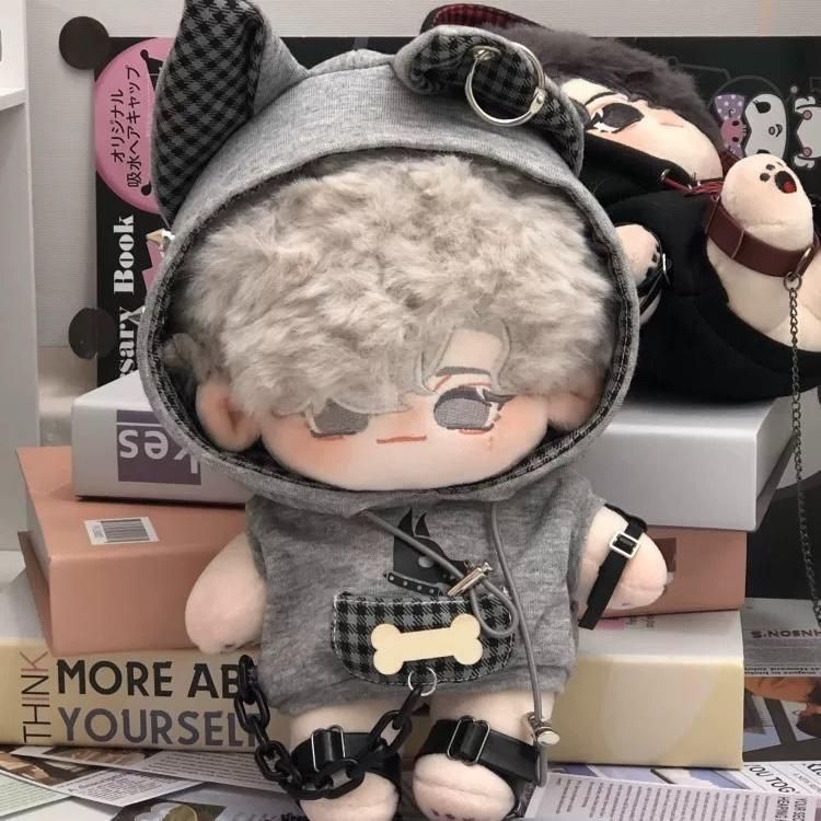 無属性 ぬいぐるみ 20cm 着せ替えぬいぐるみ グレーの髪とグレー