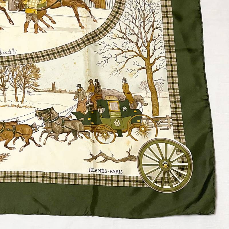 HERMES エルメス スカーフ カレ90 L'HIVER EN POSTE 郵便馬車