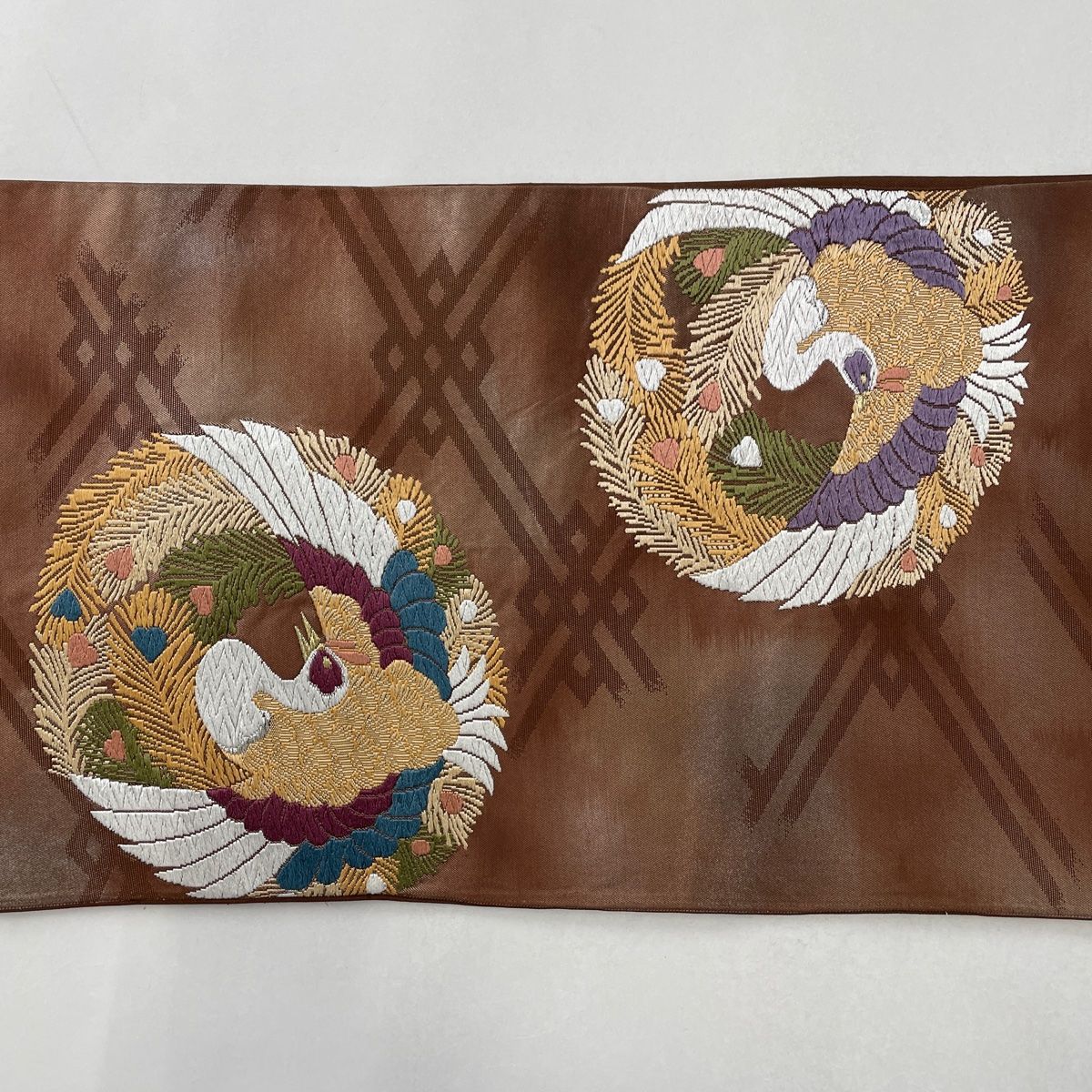 【送料込】 8935 六通袋帯孔雀（孔雀）の彩羽 着物・浴衣