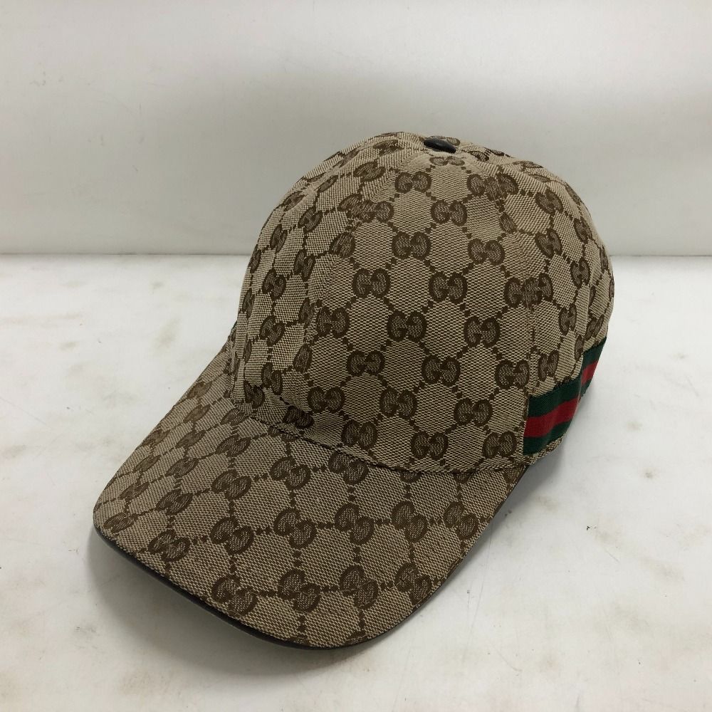 02w20097 グッチ GUCCI GGキャンバス ベースボールキャップ ブラウン L イタリア製 メンズ キャップ ポリエステル 200035 KQWBG 品