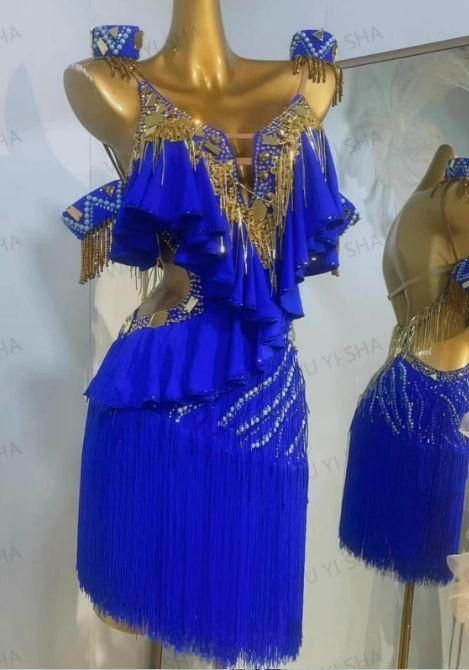 オーダーメイド 社交ダンス衣装 ラテンワンピースドレス 色変更可