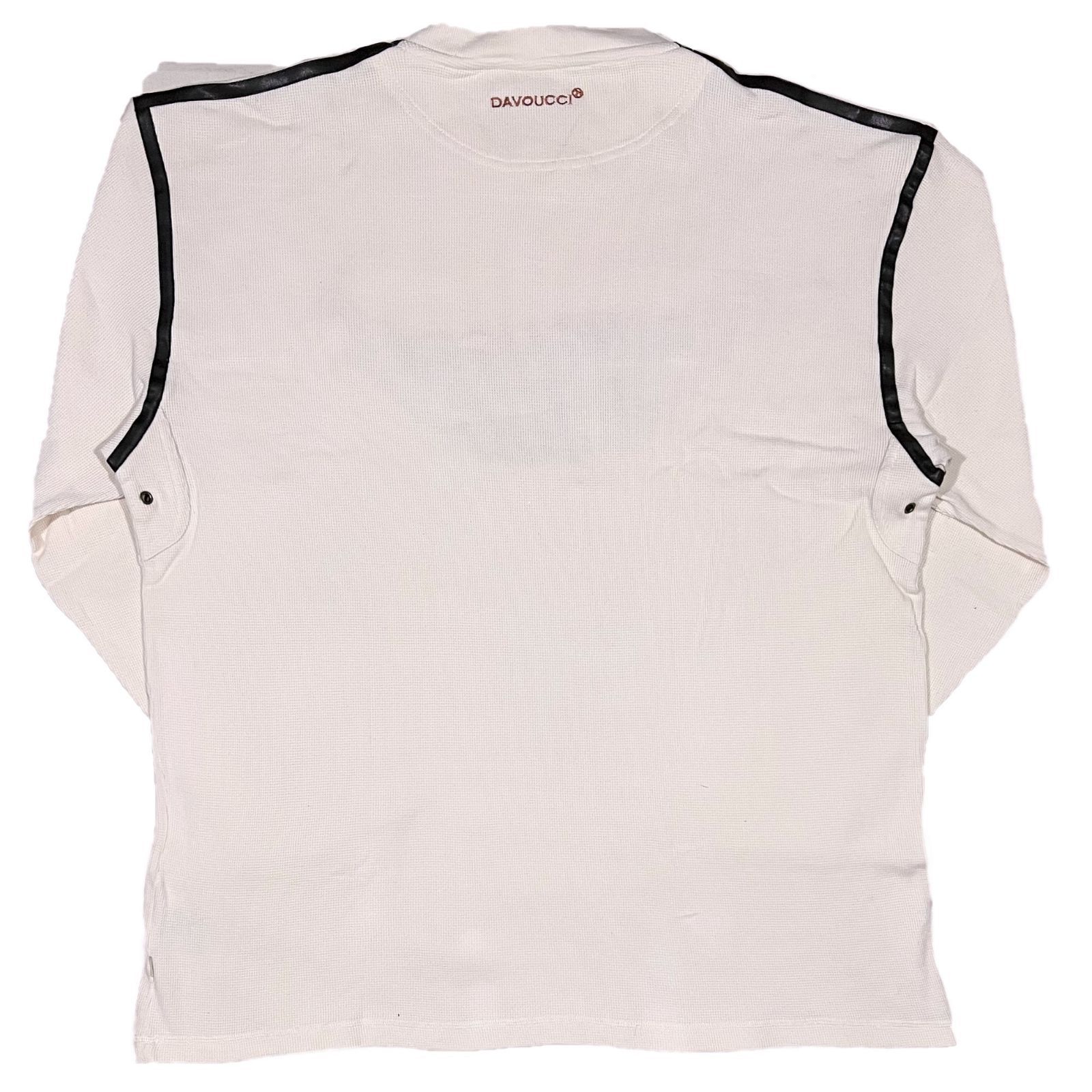 Davoucci ダボーチ クルーネック ワッペン サーマル地 長袖 Tシャツ 