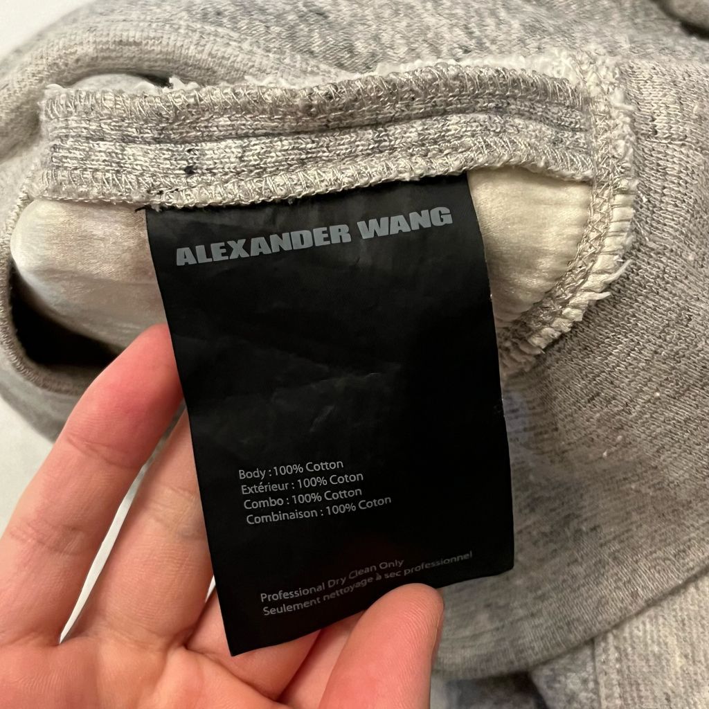 alexanderwang ダークグレー スウェット M alexander wang - GRAPHIC CREWNECK SWEATSHIT / グラフィック クルー