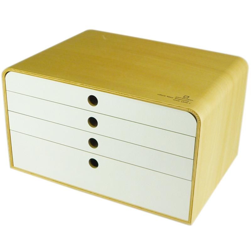 YK09-117 A4 FILE CASE 4段 ナチュラル 白色 4090k