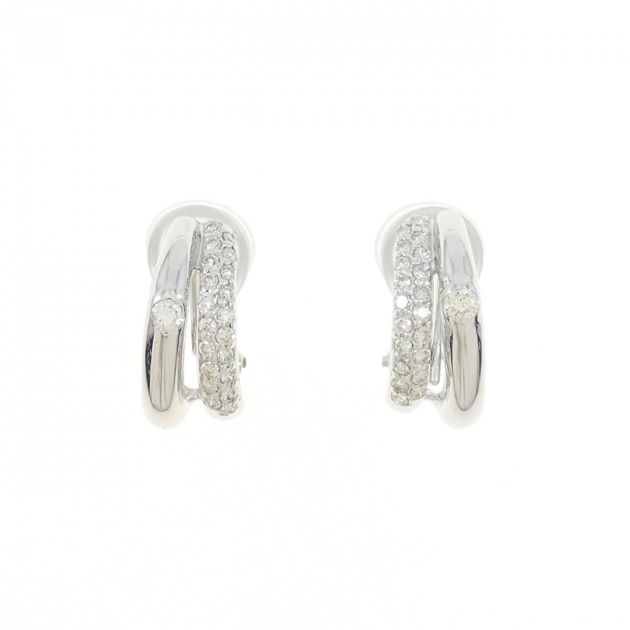 K18WG ダイヤモンド ピアス/イヤリング 0.50CT K18WG ダイヤモンド