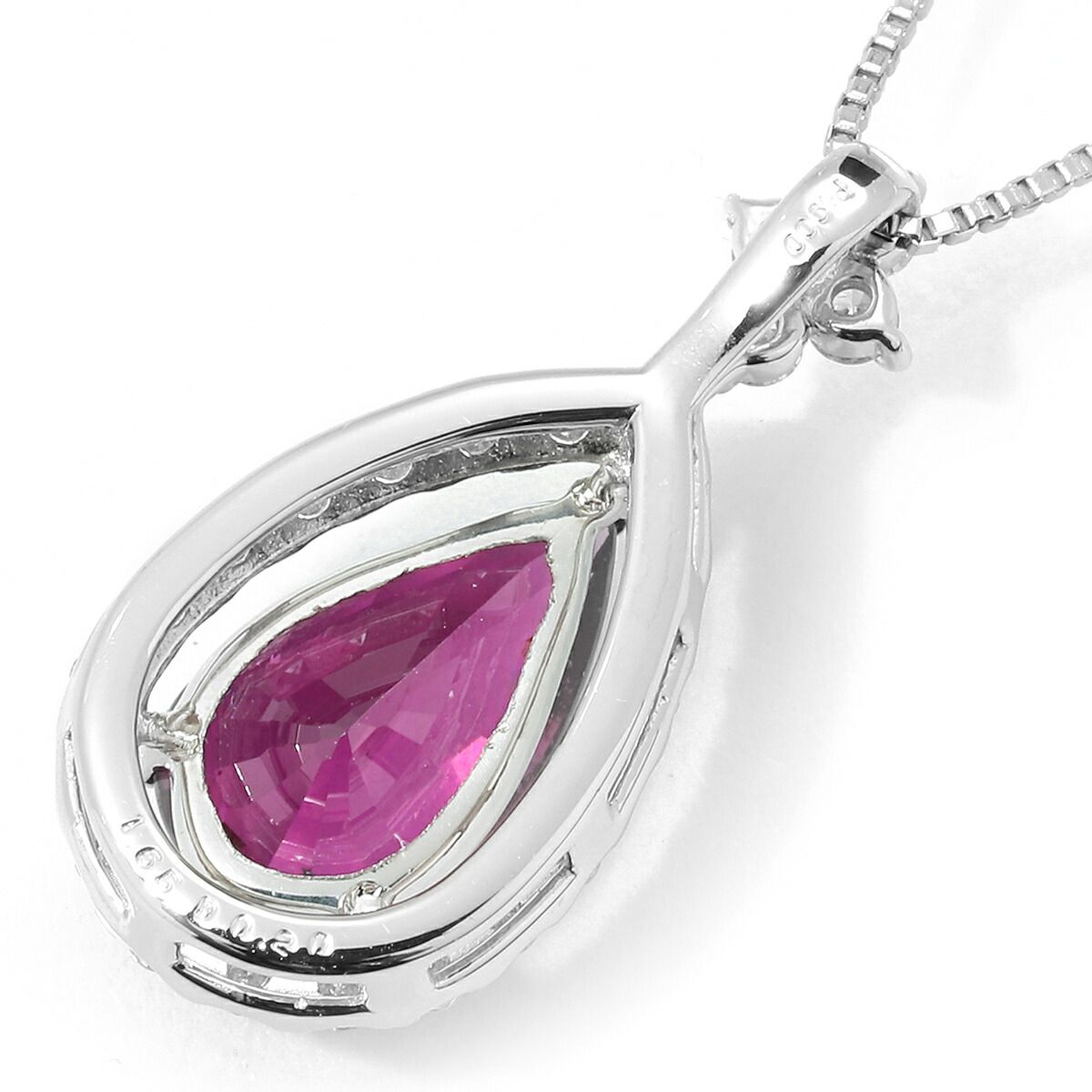 ドロップ型ペンダントネックレス ロードライトガーネット 1.65ct