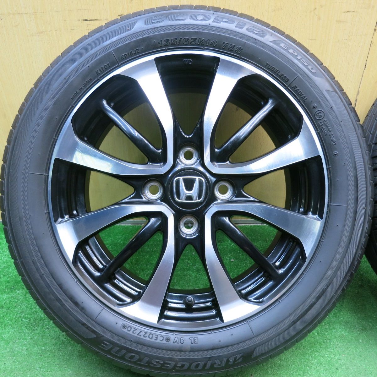 キレイ ホンダ N-BOX カスタム 純正 155 65R14 ブリヂストン エコピア EP150 14インチ Nボックス PCD100 4H 5062711AKノ