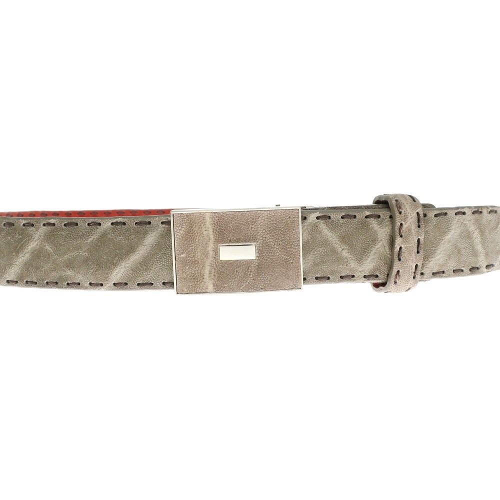 プレリー　エレファント革ベルトグレー 中古】プレリー PRAIRIE GINZA エレファントレザー ベルト