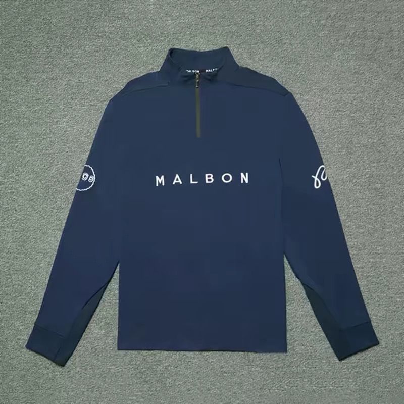 マルボンゴルフ malbon メンズ 長袖 アウター ハーフジップシャツ
