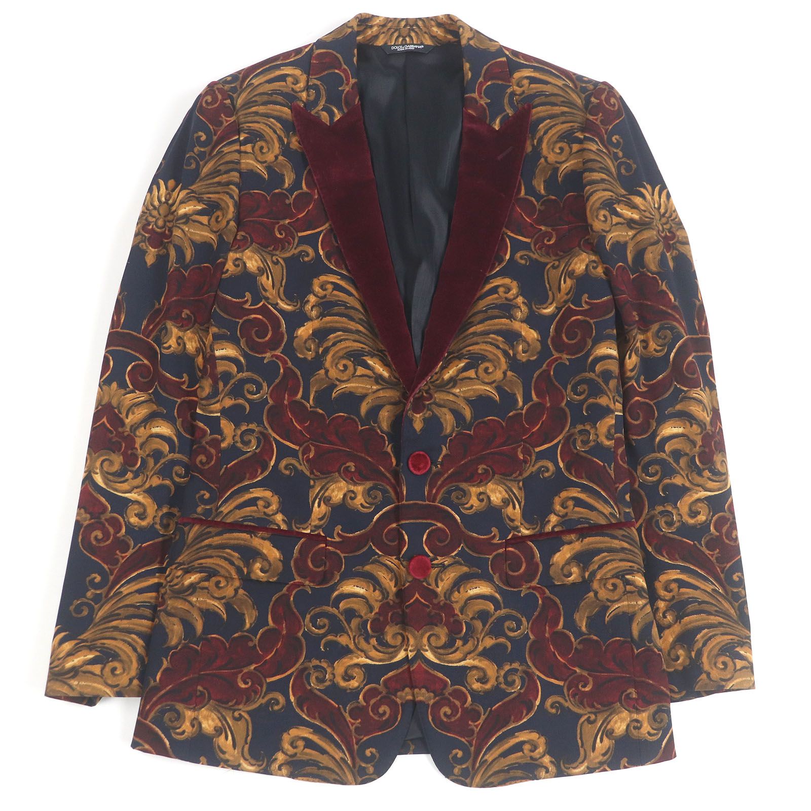 ドルチェ&ガッバーナ　MARTINI　ベロア　金ボタン　タキシード　ジャケット ドルチェ&ガッバーナ MARTINI ベロア 金ボタン タキシード