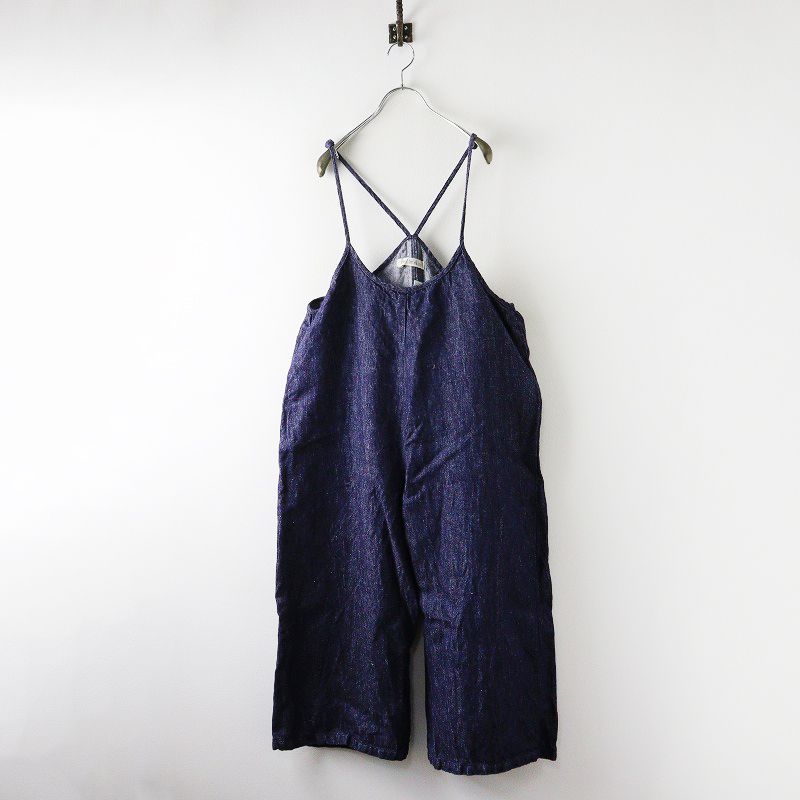 フォグリネンワーク x ネストローブ fog linen work nest Robe リネンデニムサロペット ネイビー インディゴ ワイド 2400014571721