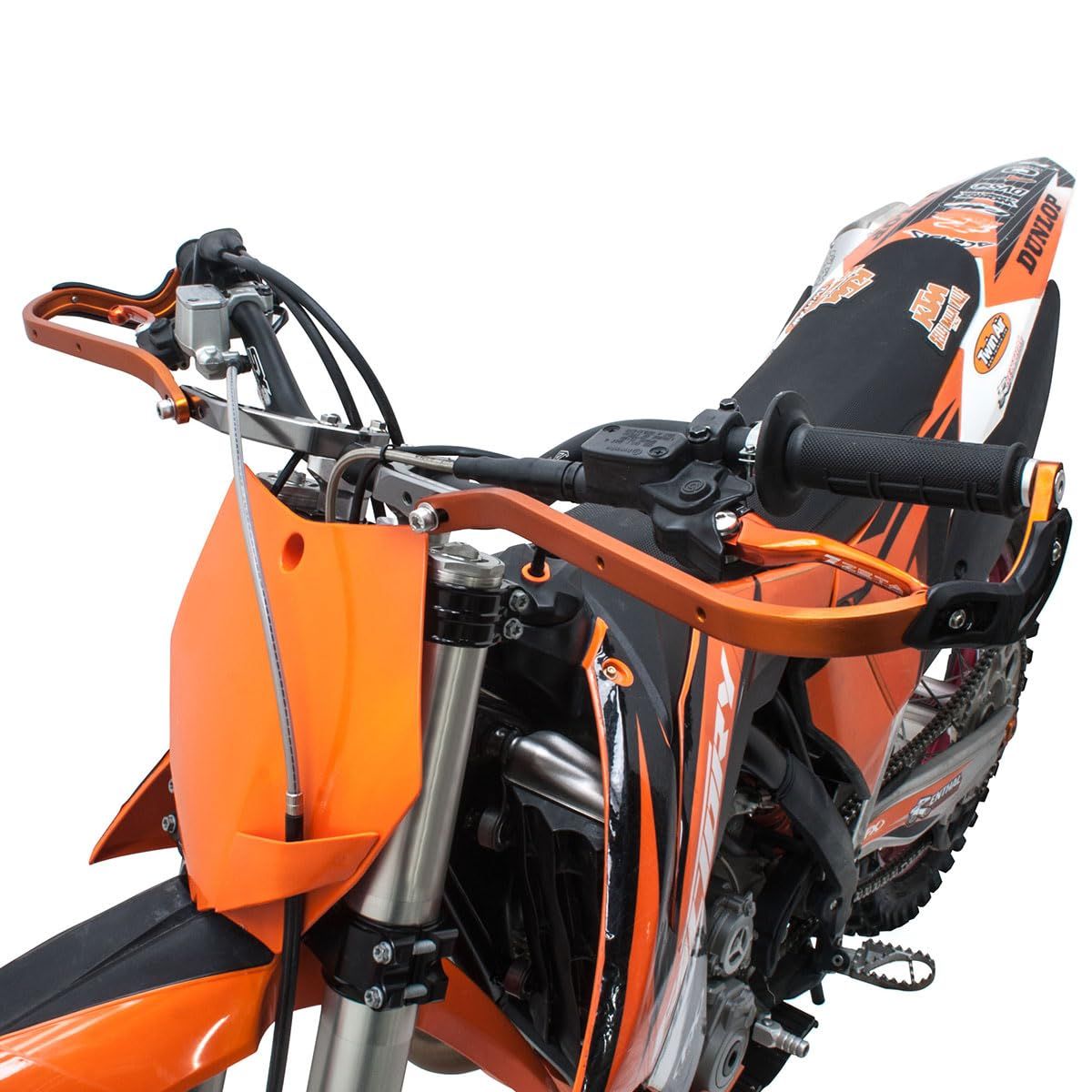 高剛性アルミ合金 プロテクション 固定マウント別売り オフロード オレンジ ドアノブ握り ベンド 回転防止バーエンド アーマーハンドガード ダートフリーク 対応ハンドルバー内径 Φ13.5 16mm Dirtfreak RACING F5333 旧品番 Z BRIGHTFACE_UK