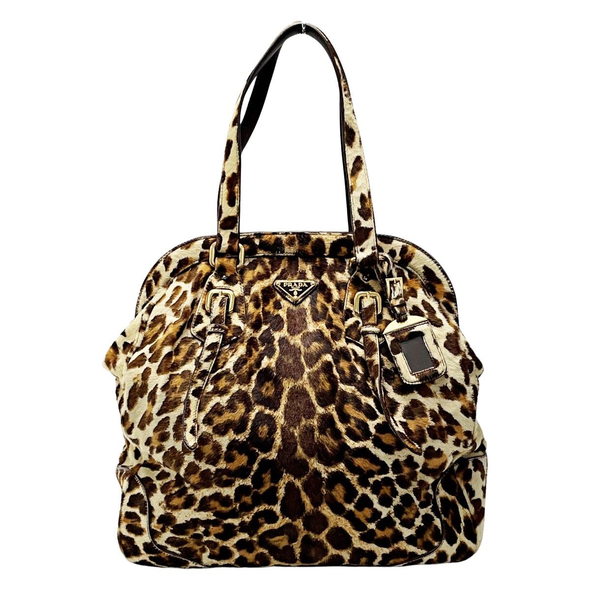 PRADA レオパード ハラコバッグ ゴールド金具 PRADA レオパード ハラコバッグ ゴールド金具 【公式通販】