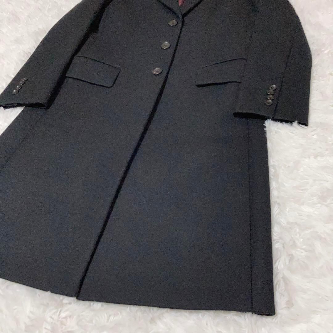 美品】PAUL SMITH チェスターコート ウール キュプラ 黒 紫 38